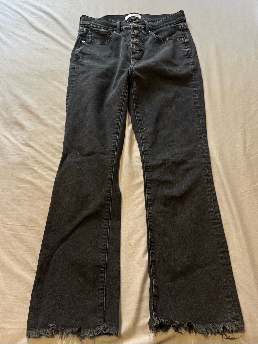 Black High-Rise Flared Crop Jeans